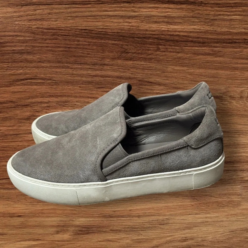 Womens Ugg Australia Jass Gray Taupe Suede Slip On Casual Sneakers Shoes Size 10